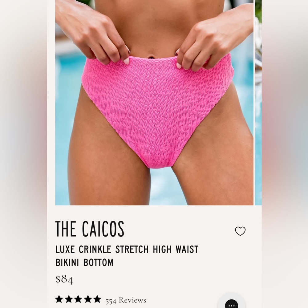 Kenny Flowers Pink Luxe Crinkle Bikini Bottom